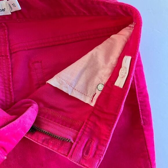 NWOT Vineyard Vines Hot Pink Velvet Pants with Navy Embroidered Whales Size 10 - Picture 5 of 10